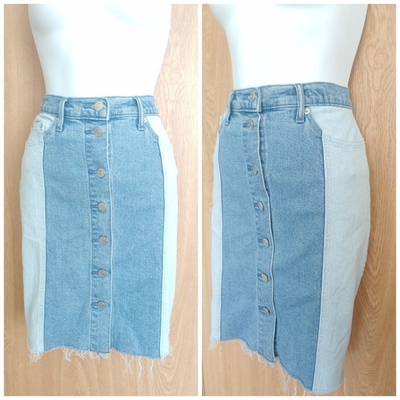 💙 GAP Two Toned Color block denim skirt - Picture 4 of 7